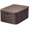Plastikinė dėžė su dangčiu Style Box Rattan M Curver 18L/39x29x18.7cm tamsiai ruda