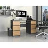 Top E Shop Rašomasis stalas - KUBA 130x51x76 cm Antracitas/Artisan 6 stalčių
