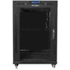 LANBERG FF01-8015-12BL laisvai pastatomas stovas 19 colių savaime surenkamas plokščias paketas 15U/800x1000mm juodas stiklinių durų LCD