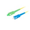 LANBERG šviesolaidinis patchcord SM SC/APC-SC/UPC simplex 1m LSZH g657a1 3.0mm geltonas