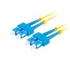 LANBERG šviesolaidinis laidas SM SC/UPC-SC/UPC dvipusis 10m LSZH g657a1 3.0mm geltonas