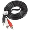 LANBERG CA-MJRC-10CC-0020-BK stereo garso kabelis Mini Jack 3.5mm M -> 2x RCA Cinch 2m
