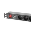 LANBERG PDU-07E-0200-BK PDU 1U 16A 7 rozetės prancūziškas 2m Juodas