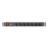 LANBERG PDU-07E-0200-BK PDU 1U 16A 7 rozetės prancūziškas 2m Juodas