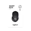 Tyli belaidė optinė pelė Logitech B330, Juoda