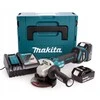 MAKITA KAMPINIS ŠLIFULĖLIS 18V‐125mm 2 x 5.0Ah LI-ION REG. BLDC lagaminas MAKPAC DGA513RTJ