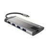 NATEC daugiaportinis „Fowler Plus“ USB-C šakotuvas, USB 3.0, 3x HDMI, 4K, USB-C, PD, RJ45, SD, Micro SD