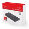 GEMBIRD EE2-U3S-2 HDD/SSD enclosure for 2.5 SATA - USB 3.0 Aliuminio Juodas