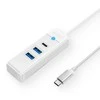 Orico Hub adapteris USB-C prie 2x USB 3.0 + USB-C, 5 Gbps, 0,15 m (baltas)