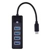 Orico Hub adapteris USB-C į 4x USB 3.0, 5 Gbps, 0.15 m (juodas)