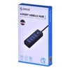 Orico Hub adapteris USB-C į 4x USB 3.0, 5 Gbps, 0.15 m (juodas)