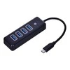 Orico Hub adapteris USB-C į 4x USB 3.0, 5 Gbps, 0.15 m (juodas)
