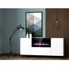 Cama Meble Komoda - Pafos Su Elektriniu Židiniu 180x42x82 Cm Balta Matinė