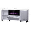 Cama Meble Komoda - Pafos Su Elektriniu Židiniu 180x42x82 Cm Balta Matinė