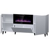 Cama Meble Komoda - Pafos Su Elektriniu Židiniu 180x42x82 Cm Balta Matinė