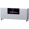 Cama Meble Komoda - Pafos Su Elektriniu Židiniu 180x42x82 Cm Balta Matinė