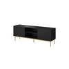 TV staliukas Cama Meble TV Spintelė - Pafos 150x40x60, Auksinė, Juoda