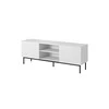 Laikiklis Cama Meble TV Spintelė - Pafos RTV Spintelė Ant Juodo Plieno Rėmo 150x40x60 Cm Balta Matinė