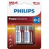 PHILIPS LR03P6BP/10 Batteries PHILIPS Power Alkaline AAA LR03 4+2 Pcs. Blister