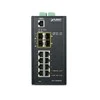 Šakotuvas Planet IGS-12040MT tinklo jungiklis Valdomas Gigabit Ethernet (10/100/1000) Juodas