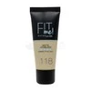 Maybelline Fit Me Matte &amp; Poreless 118 Nude Vamzdelis Skystis 30 ml