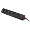 LANBERG PS1-05E-0150-BK 1.5M Juodas LANTERGE CURVE 5X 230V PL su grandinės pertraukikliu, pilnai varinis