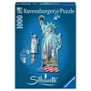 Puzzle 1000 Silhouette Libery Statue - RAVENSBURGER dėlionė