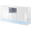 Cama Meble Baldas - QIU 2D1K Komoda 150x41,5x75 Cm Blizgus Baltas