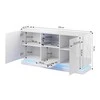 Cama Meble Baldas - QIU 2D1K Komoda 150x41,5x75 Cm Blizgus Baltas