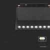 V-tac 10W LED SMART šviestuvas į magnetinius bėgelius, 48V, juodas, 2700-6400K