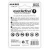 Rechargeable batteries everActive Ni-MH R03 AAA 800 mAh Sidabrinis Line - 2 pieces
