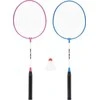 NRZ001 STEEL / BADMINTON SET 2 ROCKETS + SHUTTLECOCKS NILS