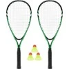 Nils Extreme NRS001 CROSSMINTON SET 2 RAKETOS + SHUTTLECOCKS + Žalias DENGTIES NILAI