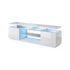 TV staliukas Cama Meble Televizorius - Eva 180x40x56 Balta Blizgi