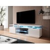 TV staliukas Cama Meble Televizorius - Eva 180x40x56 Balta Blizgi