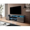 Cama Meble TV Spintelė - RTV Eva Korpusas 180x40x56 Grafito Spalvos/ Blizgus