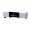 Laikiklis Cama Meble Televizoriaus Spintelė - Pafos Ef su Elektriniu Židiniu 180x42x49 cm Balta Matinė