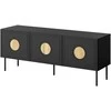 Laikiklis Cama Meble TV Spintelė - Palazzo 150x42x60, Juodasis Ąžuolas