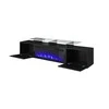 Laikiklis Cama Meble Spintelė su elektriniu židiniu - Rova 190x37x48 Cm, Juoda/Blizgi