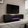 Laikiklis Cama Meble Židinys - Onda 180x40x39-58 Juodas