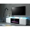 Laikiklis Cama Meble Elektrinis Židinys - RTV Eva Spintelė 180x40x52 cm Balta/Blizgi Balta