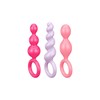 „Satisfyer Booty Call“ analinių kaiščių rinkinys su stimuliuojančia spalvota struktūra