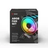 Ventiliatoriai - Savio Fan-01 4 Vnt. 120 Mm ARGB Su Valdikliu Ir Nuotolinio Valdymo Pultu