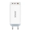 Sieninis Įkroviklis - Savio La-07 65W, USB, QC4.0+, PD 3.0, Baltas