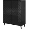 Cama Meble Knygų Lentyna - Abeto 100,5 x 40 x 121,5 Cm Juoda/Blizgi Juoda