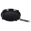 STAUB Apvali ketaus grilio keptuvė 27 cm, juoda