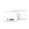 Maršrutizatorius Mercusys | AX3000 viso namo tinklelio „Baltas WiFi 6“ sistema su PoE | „Halo H80X“ (2 vnt.) | 802.11ax | 574+2402 Mbit/s | 10/100/1000 Mbit/s | Ethernet LAN (RJ-45) jungtys 3 | Tinklo palaikymas: Taip | MU-MiMO: Taip | Ne, mobilusis plačiajuostis ryšys | Antenos tipas: Vidinė