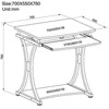 TECHLY 307308 Techly Compact kompiuterio stalas 700x550 su slankiojančiu klaviatūros dėklu juodas grafitas