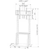 Laikiklis TECHLY grindų atrama su lentyna LCD / LED / plazminiam televizoriui 32-70 colių 60 kg