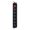 Techly IUPS-PCP-6V elektros tinklo ilgintuvas 1,5 m 6 AC išvestis(ys / čių) Juoda